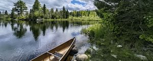 Preview wallpaper boat, lake, forest, nature