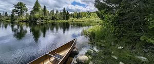 Preview wallpaper boat, lake, forest, nature