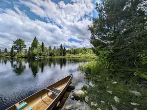 Preview wallpaper boat, lake, forest, nature