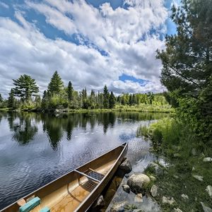 Preview wallpaper boat, lake, forest, nature