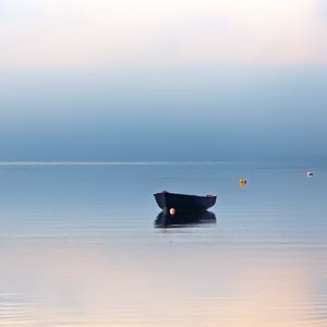 Preview wallpaper boat, lake, minimalism