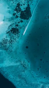 Preview wallpaper boat, ocean, aerial view, water