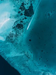 Preview wallpaper boat, ocean, aerial view, water