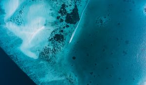 Preview wallpaper boat, ocean, aerial view, water