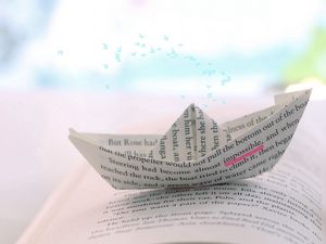 Preview wallpaper boat, origami, paper, book