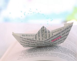 Preview wallpaper boat, origami, paper, book