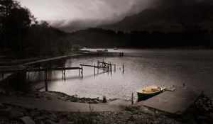 Preview wallpaper boat, pier, river, nature
