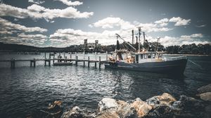 Preview wallpaper boat, pier, sea