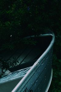 Preview wallpaper boat, plants, branches, dark