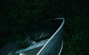 Preview wallpaper boat, plants, branches, dark