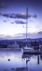 Preview wallpaper boat, port, water, trees