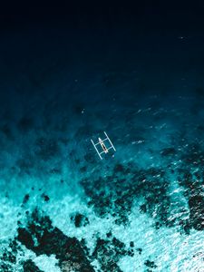 Preview wallpaper boat, reef, aerial view, sea