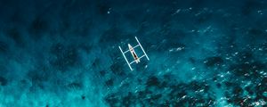 Preview wallpaper boat, reef, aerial view, sea