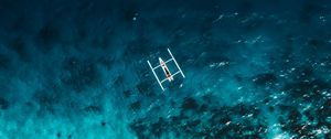 Preview wallpaper boat, reef, aerial view, sea