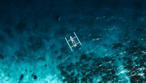 Preview wallpaper boat, reef, aerial view, sea