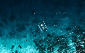 Preview wallpaper boat, reef, aerial view, sea