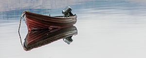 Preview wallpaper boat, reflection, lake, trees