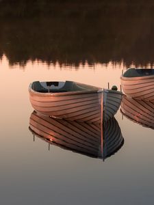 Preview wallpaper boat, reflection, lake, nature, silence