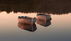 Preview wallpaper boat, reflection, lake, nature, silence