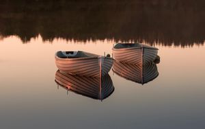 Preview wallpaper boat, reflection, lake, nature, silence