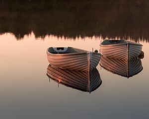 Preview wallpaper boat, reflection, lake, nature, silence