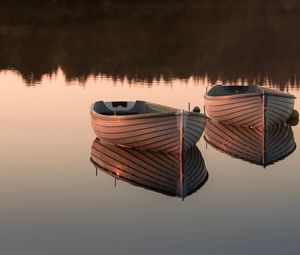 Preview wallpaper boat, reflection, lake, nature, silence