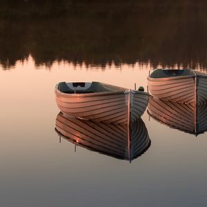 Preview wallpaper boat, reflection, lake, nature, silence