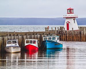 Preview wallpaper boat, river, pier