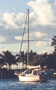 Preview wallpaper boat, sail, pier, sea