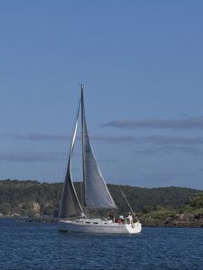 Preview wallpaper boat, sail, sea, sky, nature