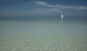 Preview wallpaper boat, sail, sea, ocean, glare