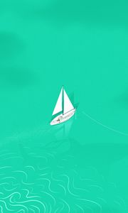 Preview wallpaper boat, sail, sea, art