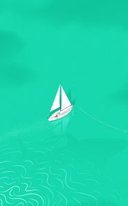 Preview wallpaper boat, sail, sea, art