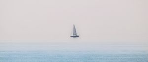 Preview wallpaper boat, sail, sea, minimalism