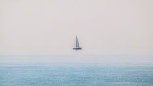 Preview wallpaper boat, sail, sea, minimalism