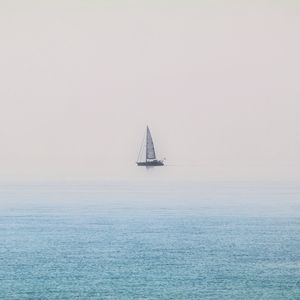 Preview wallpaper boat, sail, sea, minimalism