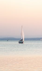 Preview wallpaper boat, sail, sea, horizon, light