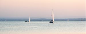 Preview wallpaper boat, sail, sea, horizon, light