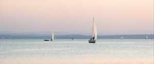 Preview wallpaper boat, sail, sea, horizon, light