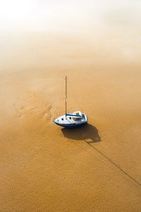 Preview wallpaper boat, sailboat, aerial view, sand