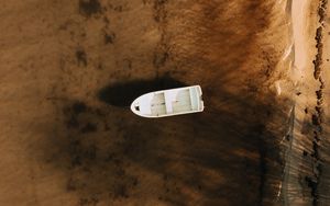 Preview wallpaper boat, sand, aerial view