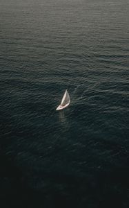 Preview wallpaper boat, sea, aerial view, water, sail