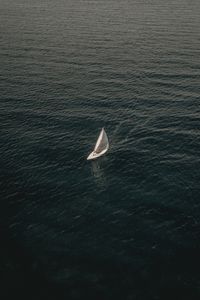 Preview wallpaper boat, sea, aerial view, water, sail