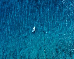 Preview wallpaper boat, sea, aerial view, water, blue