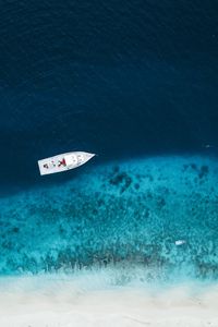 Preview wallpaper boat, sea, aerial view, water, beach