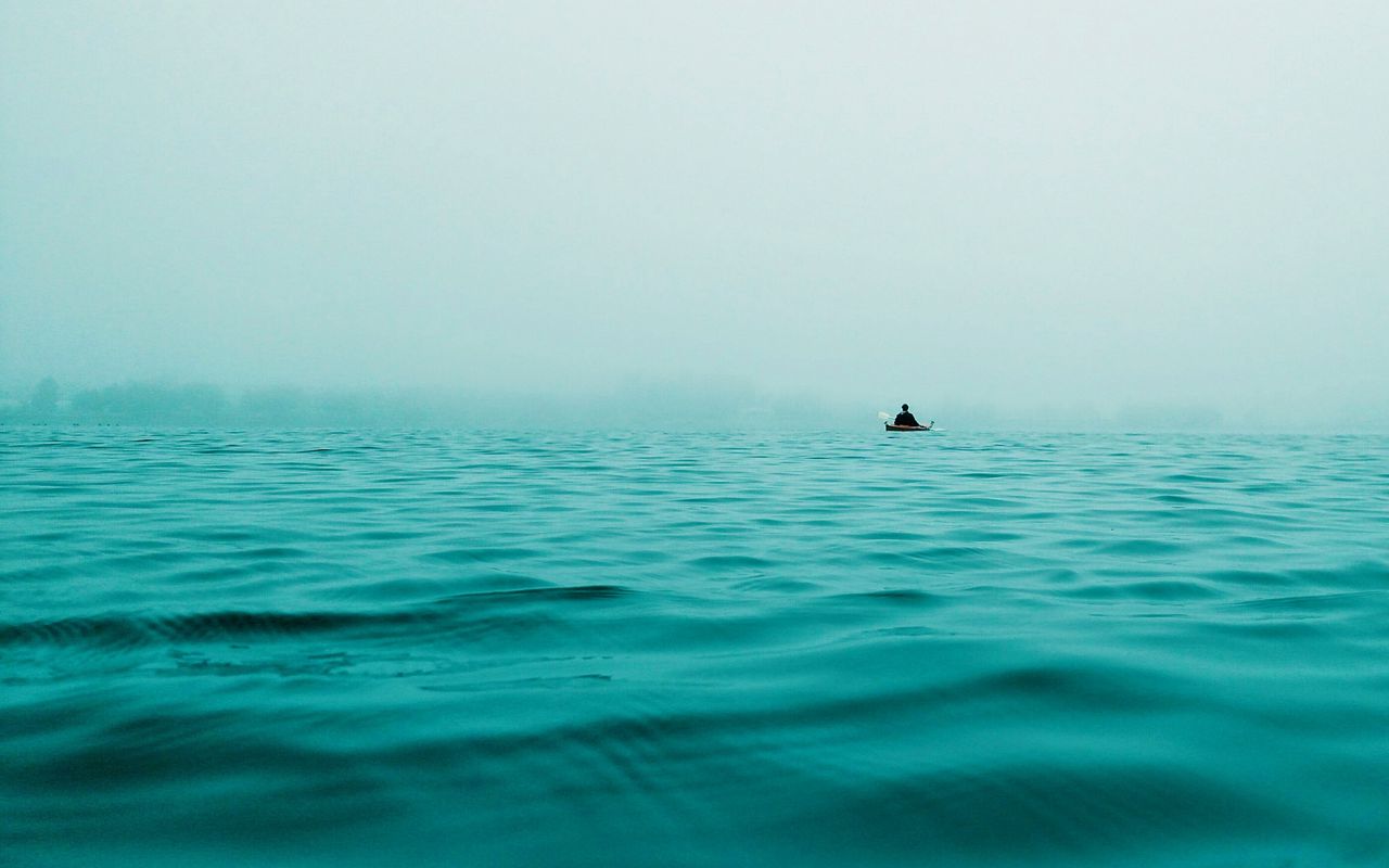 1280x800 Wallpaper boat, sea, alone, solitude