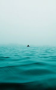 Preview wallpaper boat, sea, alone, solitude