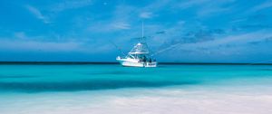 Preview wallpaper boat, sea, beach, water, blue