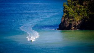Preview wallpaper boat, sea, foam