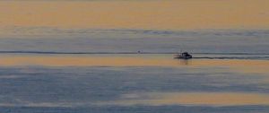 Preview wallpaper boat, sea, horizon, evening, sky